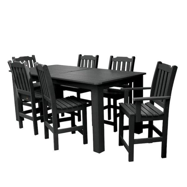 Lehigh 7pc Rectangular Counter Height Outdoor Dining Set The
