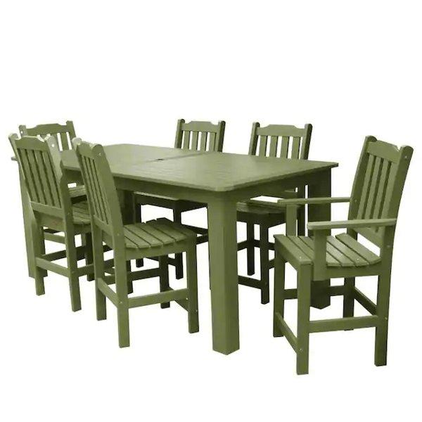 Lehigh 7pc Rectangular Counter Height Outdoor Dining Set Dining Set 84&quot; x 42&quot; / Dried Sage