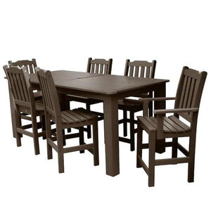 Lehigh 7pc Rectangular Counter Height Outdoor Dining Set Dining Set 84" x 42" / Weathered Acorn