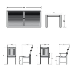 Lehigh 7pc Rectangular Outdoor Dining Set Dining Set