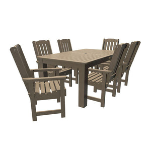 Lehigh 7pc Rectangular Outdoor Dining Set Dining Set Dining Height (72" x 42") / Woodland Brown