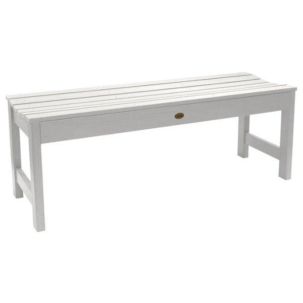 Lehigh Backless Synthetic Wood Picnic Bench Picnic Bench 4ft / White