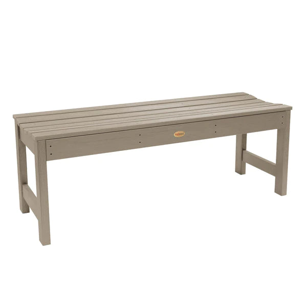 Lehigh Backless Synthetic Wood Picnic Bench Picnic Bench 4ft Wide Bench / Woodland Brown