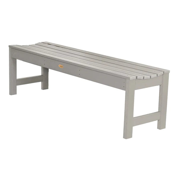 Lehigh Backless Synthetic Wood Picnic Bench Picnic Bench 5ft Wide Bench / Harbor Gray