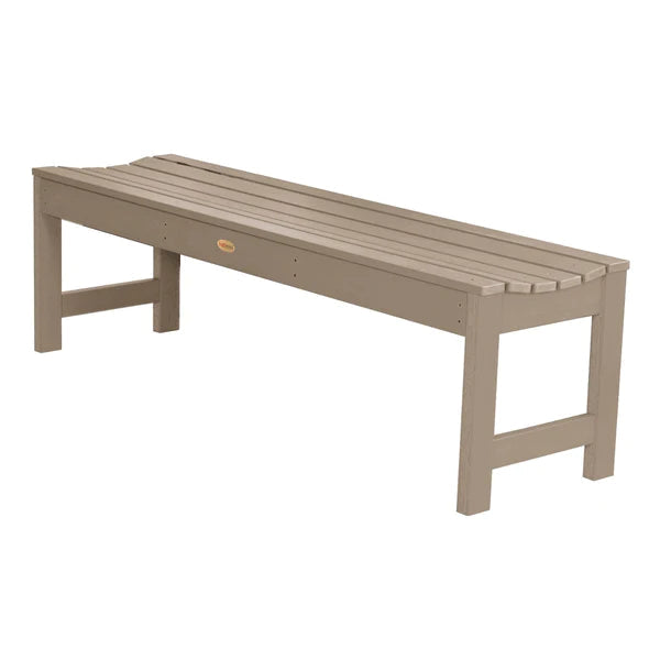 Lehigh Backless Synthetic Wood Picnic Bench Picnic Bench 5ft Wide Bench / Woodland Brown