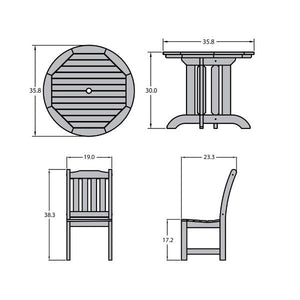 Lehigh Collection 3pc Round Patio Dining Set Dining Set