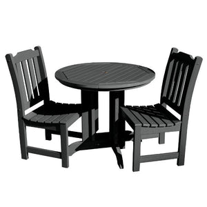 Lehigh Collection 3pc Round Patio Dining Set Dining Set Black