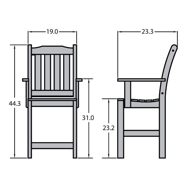 Lehigh Counter Height Outdoor Armchair Dining Chair