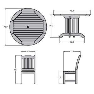Lehigh Eco-friendly 5pc Patio Outdoor Round Dining Set Dining Set