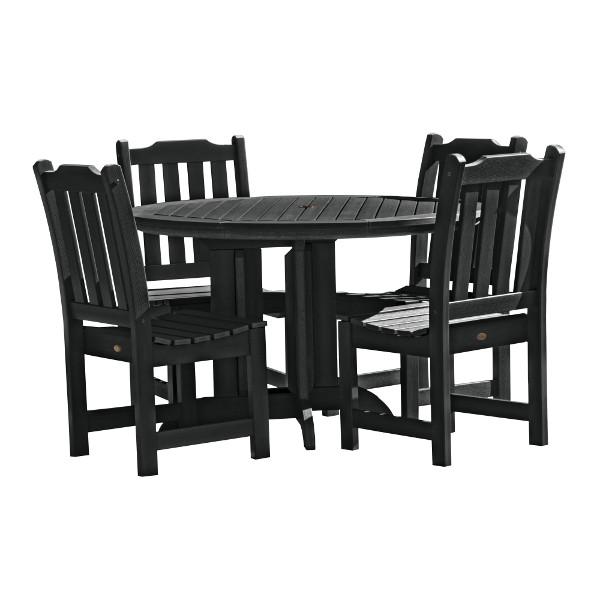 Lehigh Eco-friendly 5pc Patio Outdoor Round Dining Set Dining Set Black
