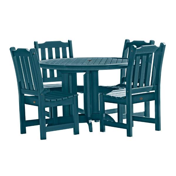Lehigh Eco-friendly 5pc Patio Outdoor Round Dining Set Dining Set Nantucket Blue