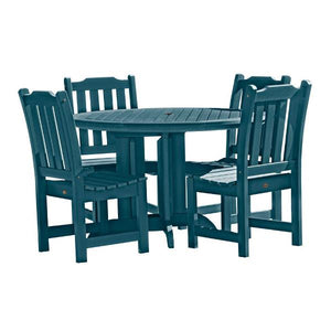 Lehigh Eco-friendly 5pc Patio Outdoor Round Dining Set Dining Set Nantucket Blue