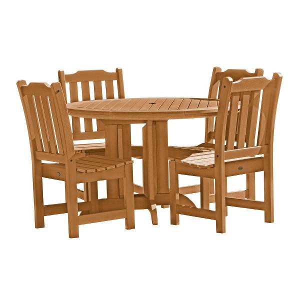 Lehigh Eco-friendly 5pc Patio Outdoor Round Dining Set Dining Set Toffee