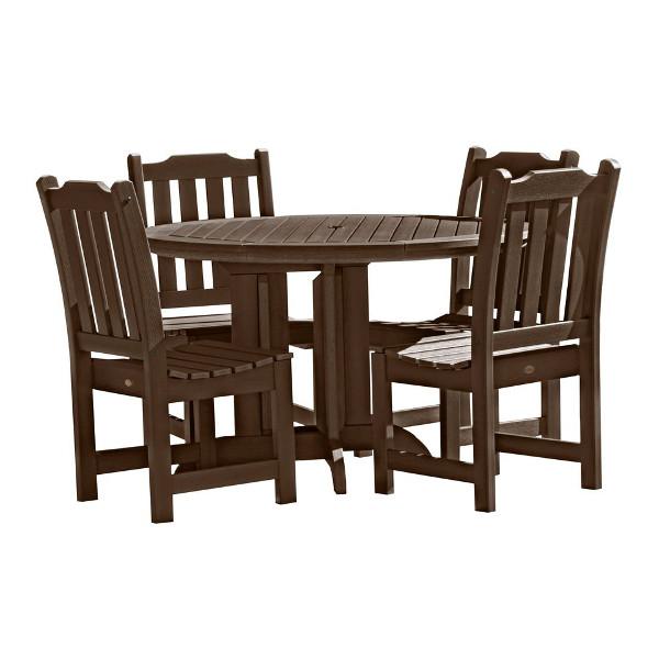Lehigh Eco-friendly 5pc Patio Outdoor Round Dining Set Dining Set Weathered Acorn