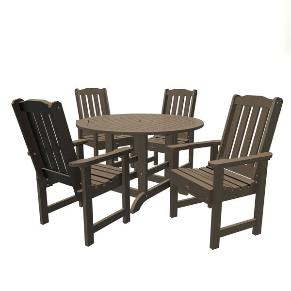 Lehigh Eco-friendly 5pc Patio Outdoor Round Dining Set Dining Set Woodland Brown