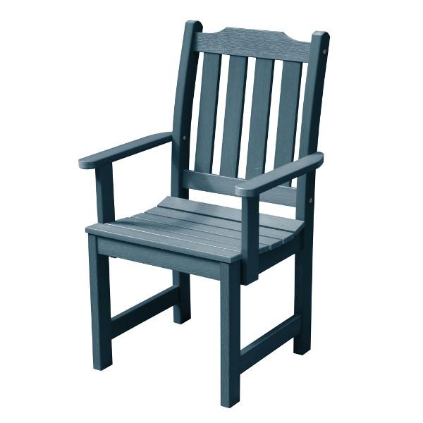 Lehigh Recycled Plastic Outdoor Dining Armchair Dining Chair Nantucket Blue