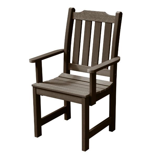 Lehigh Recycled Plastic Outdoor Dining Armchair Dining Chair Weathered Acorn