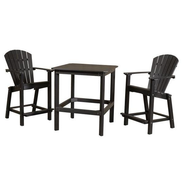 Little Cottage Co. Classic 38” High Dining Table w/2 (26”High) Dining Chairs Dining Set Black