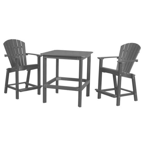 Little Cottage Co. Classic 38” High Dining Table w/2 (26”High) Dining Chairs Dining Set Dark Grey