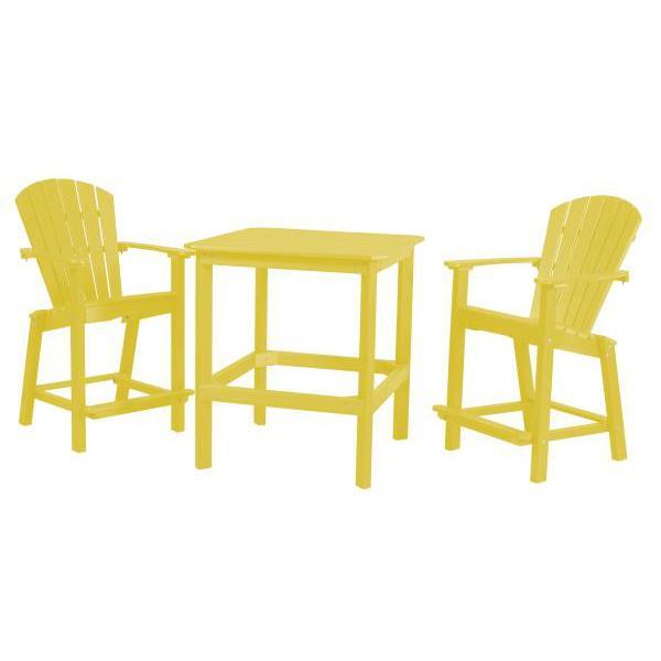 Little Cottage Co. Classic 38” High Dining Table w/2 (26”High) Dining Chairs Dining Set Lemon Yellow