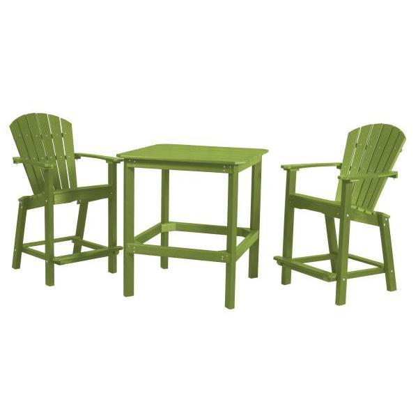 Little Cottage Co. Classic 38” High Dining Table w/2 (26”High) Dining Chairs Dining Set Lime Green