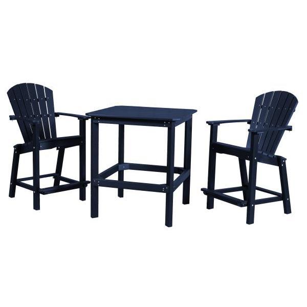 Little Cottage Co. Classic 38” High Dining Table w/2 (26”High) Dining Chairs Dining Set Patriot Blue