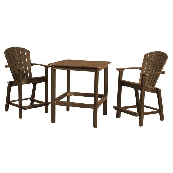 Little Cottage Co. Classic 38” High Dining Table w/2 (26”High) Dining Chairs Dining Set Tudor Brown