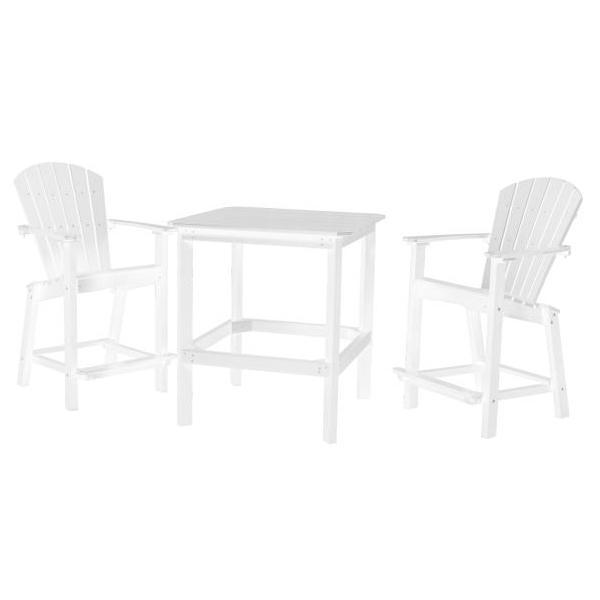 Little Cottage Co. Classic 38” High Dining Table w/2 (26”High) Dining Chairs Dining Set White