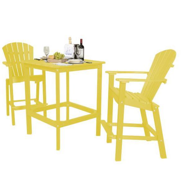 Little Cottage Co. Classic 42” High Dining Table with 2 (30” High) Dining Chairs Dining Set Lemon Yellow