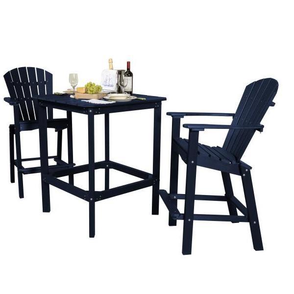 Little Cottage Co. Classic 42” High Dining Table with 2 (30” High) Dining Chairs Dining Set Patriot Blue