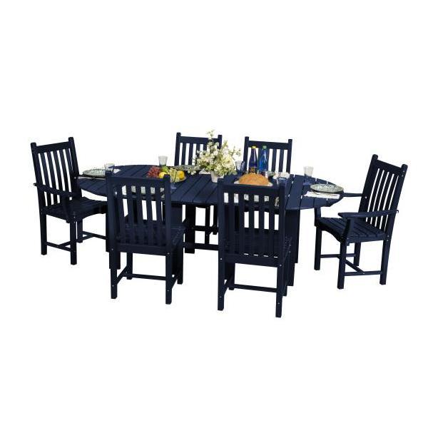Little Cottage Co. Classic 44”x84” Table with 6 Side Chairs Dining Set Patriot Blue