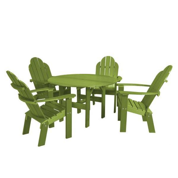 Little Cottage Co. Classic 46” Round Table w/4 Dining/Deck Chairs Dining Set Lime
