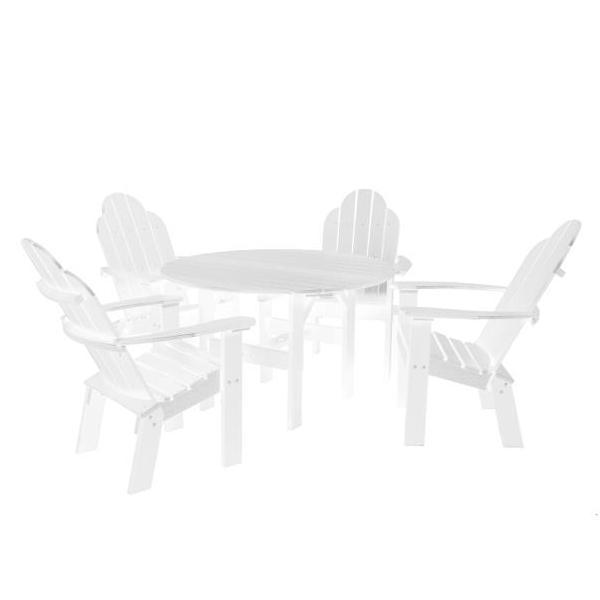 Little Cottage Co. Classic 46” Round Table w/4 Dining/Deck Chairs Dining Set White