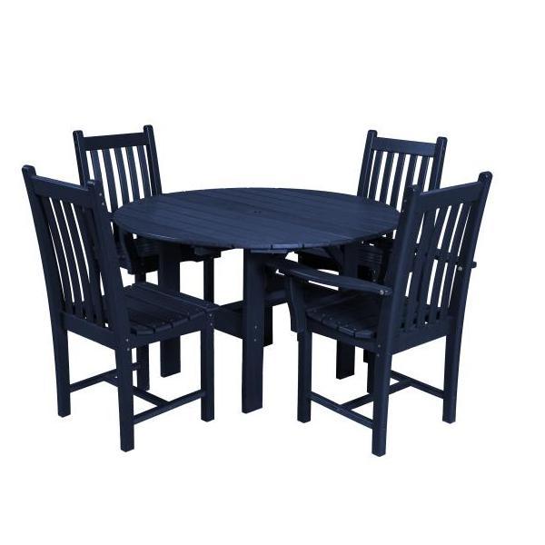 Little Cottage Co. Classic 46” Round Table W/4 Side Chairs Dining Set Patriot Blue