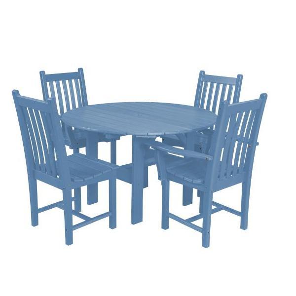 Little Cottage Co. Classic 46” Round Table W/4 Side Chairs Dining Set Powder Blue