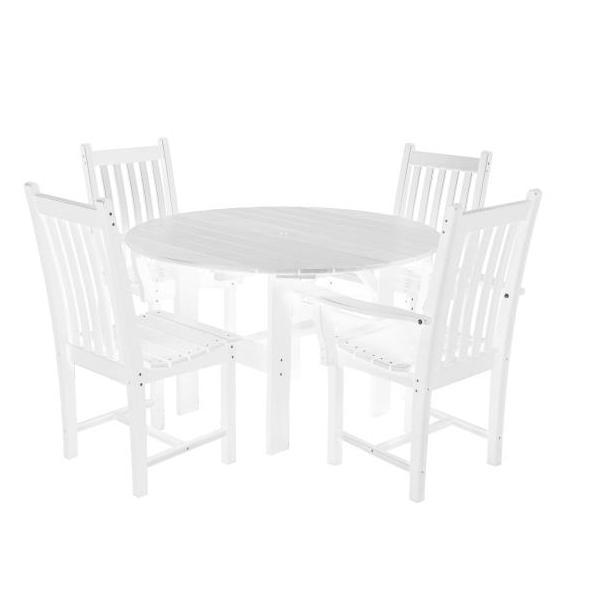 Little Cottage Co. Classic 46” Round Table W/4 Side Chairs Dining Set White
