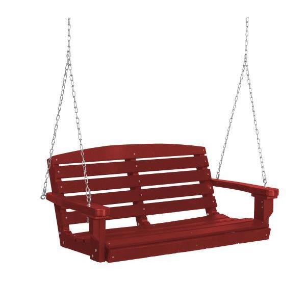 Little Cottage Co. Classic 4ft. Plastic Porch Swing Porch Swings Cardinal Red / No
