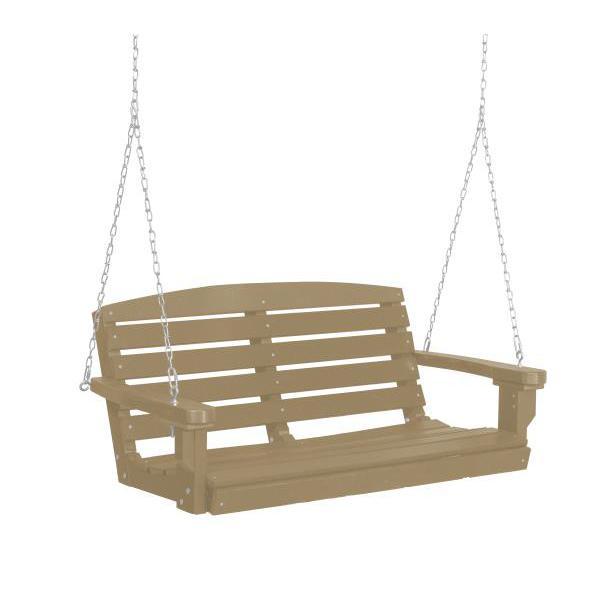 Little Cottage Co. Classic 4ft. Plastic Porch Swing Porch Swings Weathered Wood / No