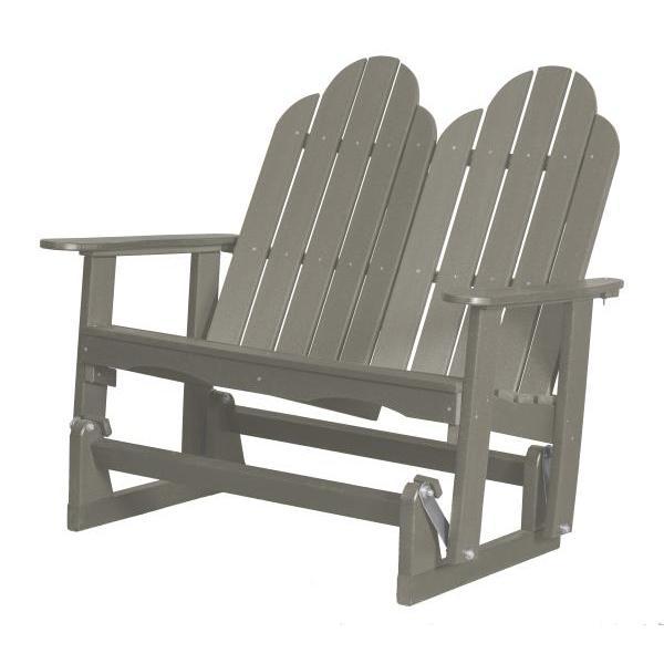 Little Cottage Co. Classic Adirondack 4&#39; Glider Solid Resin Gliders Light Grey