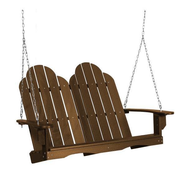 Little Cottage Co. Classic Adirondack Swing Porch Swings Tudor Brown