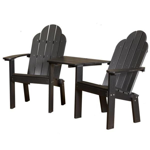 Little Cottage Co. Classic Deck Chair Tete-a-Tete Garden Benches Black