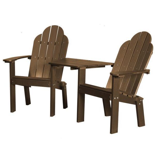 Little Cottage Co. Classic Deck Chair Tete-a-Tete Garden Benches Tudor Brown