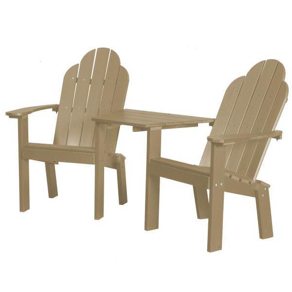 Little Cottage Co. Classic Deck Chair Tete-a-Tete Garden Benches Weathered Wood