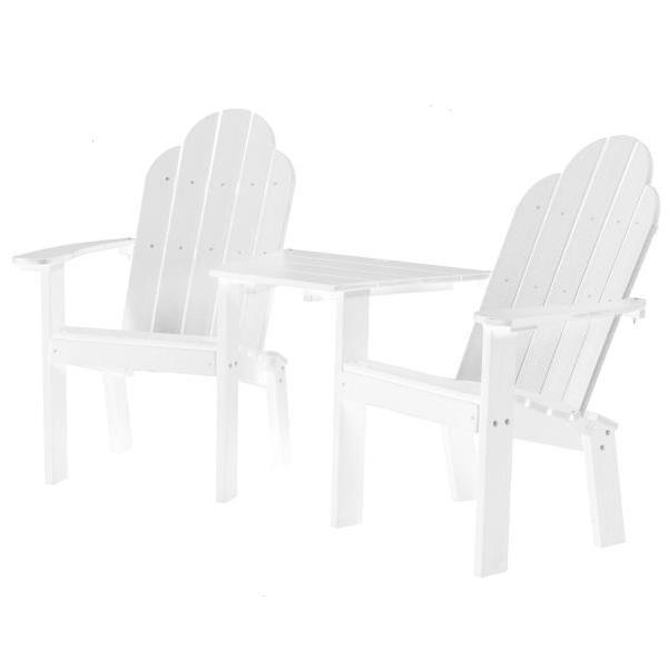 Little Cottage Co. Classic Deck Chair Tete-a-Tete Garden Benches White