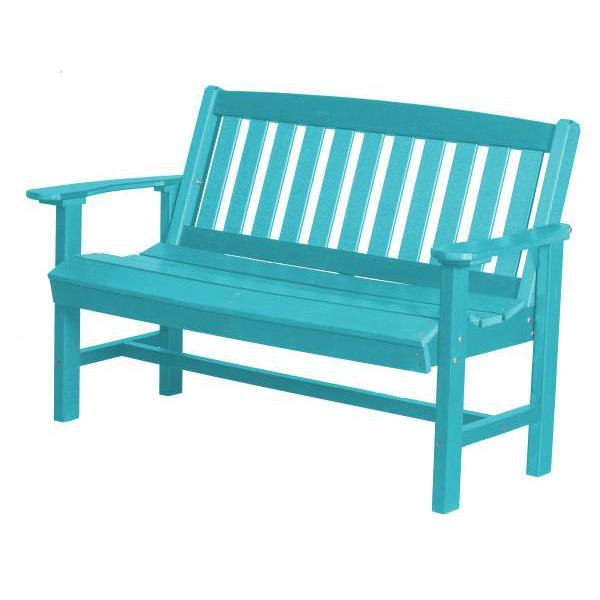 Little Cottage Co. Classic Mission 4ft Recycled Plastic Bench Garden Benches Aruba Blue
