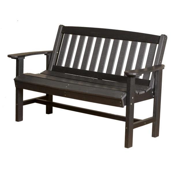 Little Cottage Co. Classic Mission 4ft Recycled Plastic Bench Garden Benches Black