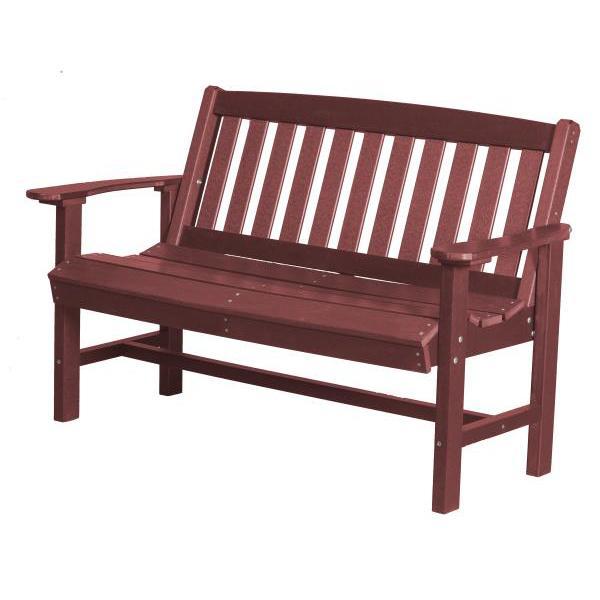 Little Cottage Co. Classic Mission 4ft Recycled Plastic Bench Garden Benches Cherry Wood