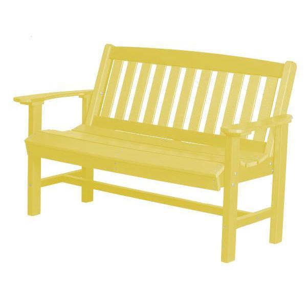 Little Cottage Co. Classic Mission 4ft Recycled Plastic Bench Garden Benches Lemon Yellow
