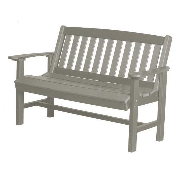 Little Cottage Co. Classic Mission 4ft Recycled Plastic Bench Garden Benches Light Gray