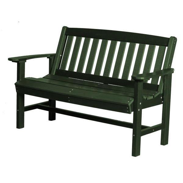 Little Cottage Co. Classic Mission 4ft Recycled Plastic Bench Garden Benches Turf Green